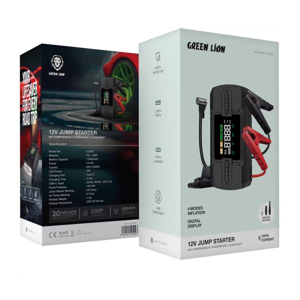 جامپ استارتر خودرو گرین لاین 12V چهار کاره مدل Green Lion 12V Jump Starter | GN12VJUSTBK - Image 2